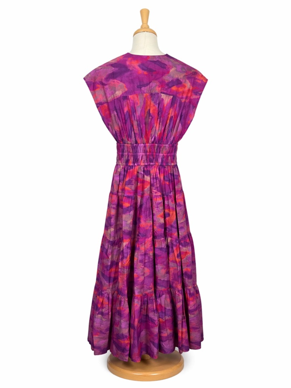 Derek Lam I.O Crosby Tie Dye Maxi Dress Pink Purple Boho Smocked 4 - Picture 4 of 9
